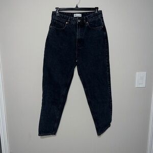 High waisted dark blue wash straight jeans ZARA USA 6
